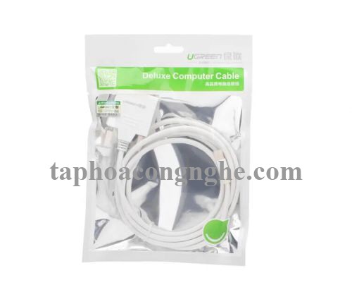 Ugreen 10425 3M Màu Trắng Cáp chuyển đổi Mini DP sang DVI 24 + 1 hỗ trợ phân giải 1080P MD102 30010425